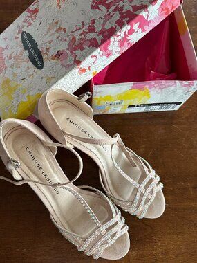 Chinese Laundry Kirstie Suede Blush Heels Size 8 Worn Once w/ Box